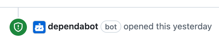 Screenshot: Zeitleiste einer Dependabot-Warnung